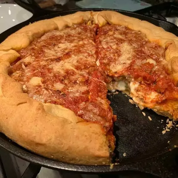 Homemade Chicago Style Deep Dish Pizza