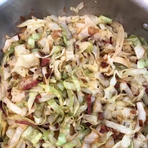 FRIED CABBAGE WITH BACON ONION AND GARLIC