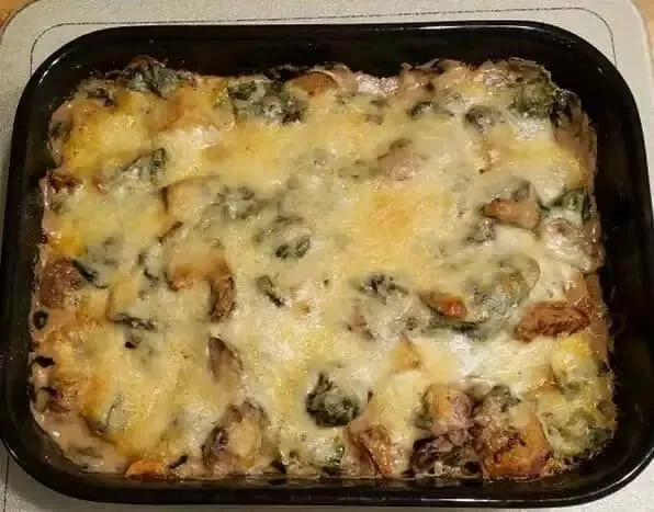 CHICKEN SPINACH AND MUSHROOM LOW CARB OVEN DISH