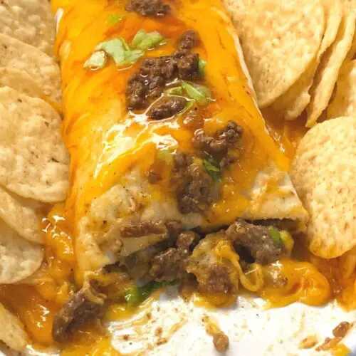BEEF AND CHEESE MEXICAN SANCHILADAS - Taste Of Recipe