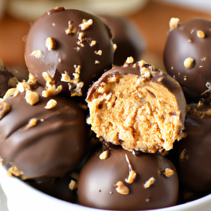 Chocolate Peanut Butter Balls with Rice Krispies