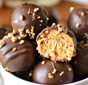Chocolate Peanut Butter Balls with Rice Krispies