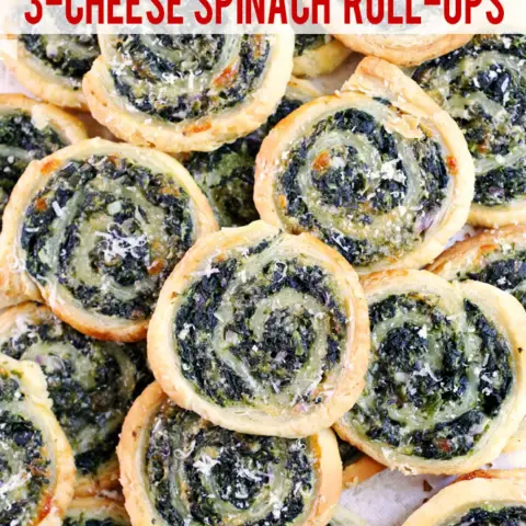 3-Cheese Spinach Puff Pastry Roll-Ups