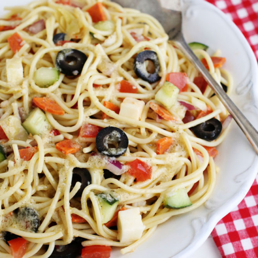 ITALIAN SPAGHETTI PASTA SALAD WITH CREAMY PARMESAN DRESSING Taste Of
