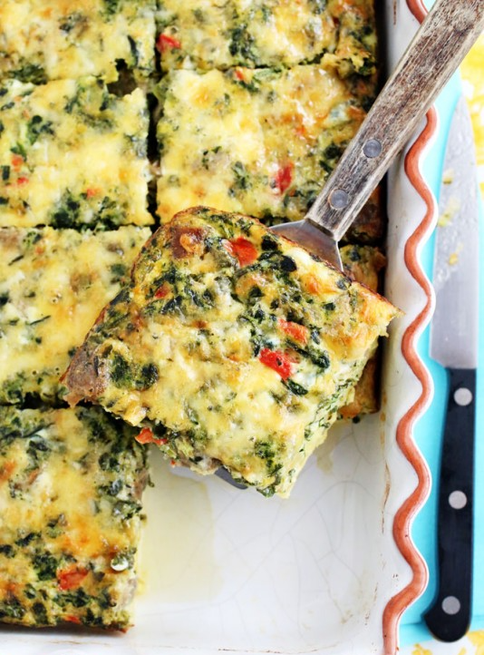 Spinach & Sausage Baked Eggs