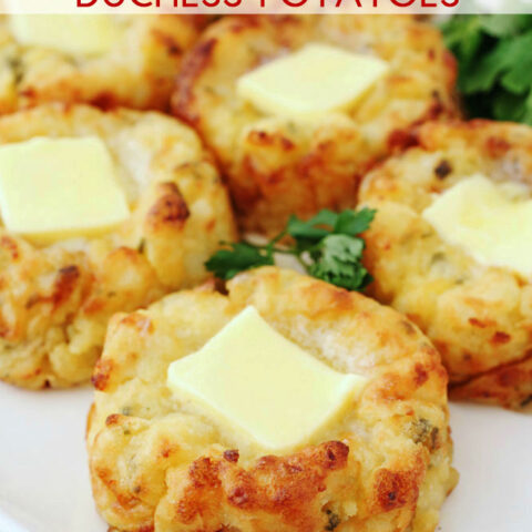 EASY CHIVE & CHEDDAR DUCHESS POTATOES