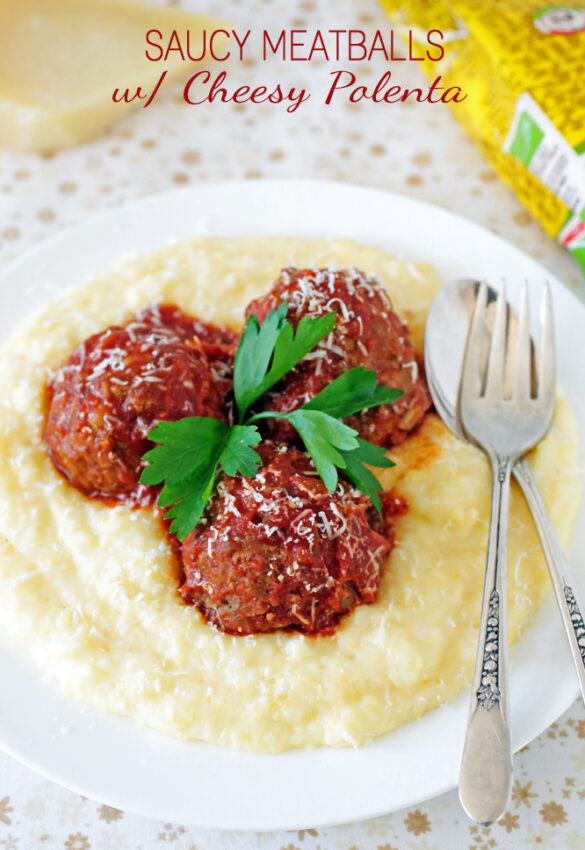 Saucy Italian Meatballs with Cheesy Polent Taste Of Recipe