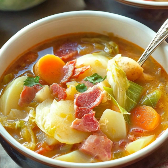 Irish Bacon, Cabbage, and Potato Soup
