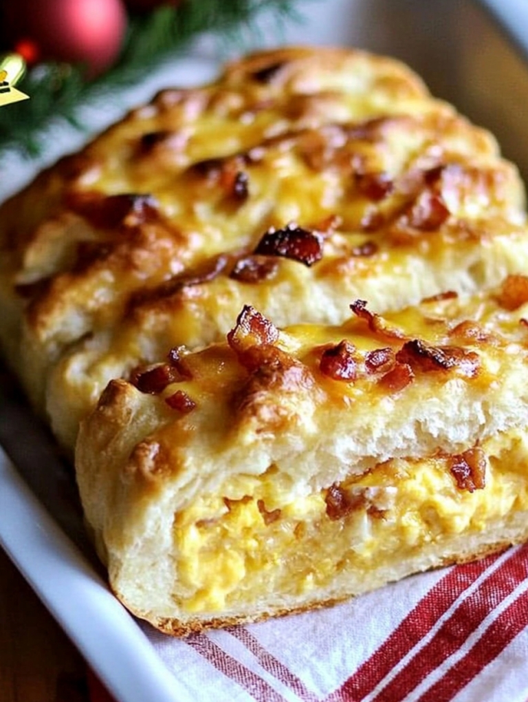 Christmas Morning Bacon, Egg and Cheese Biscuit Bake