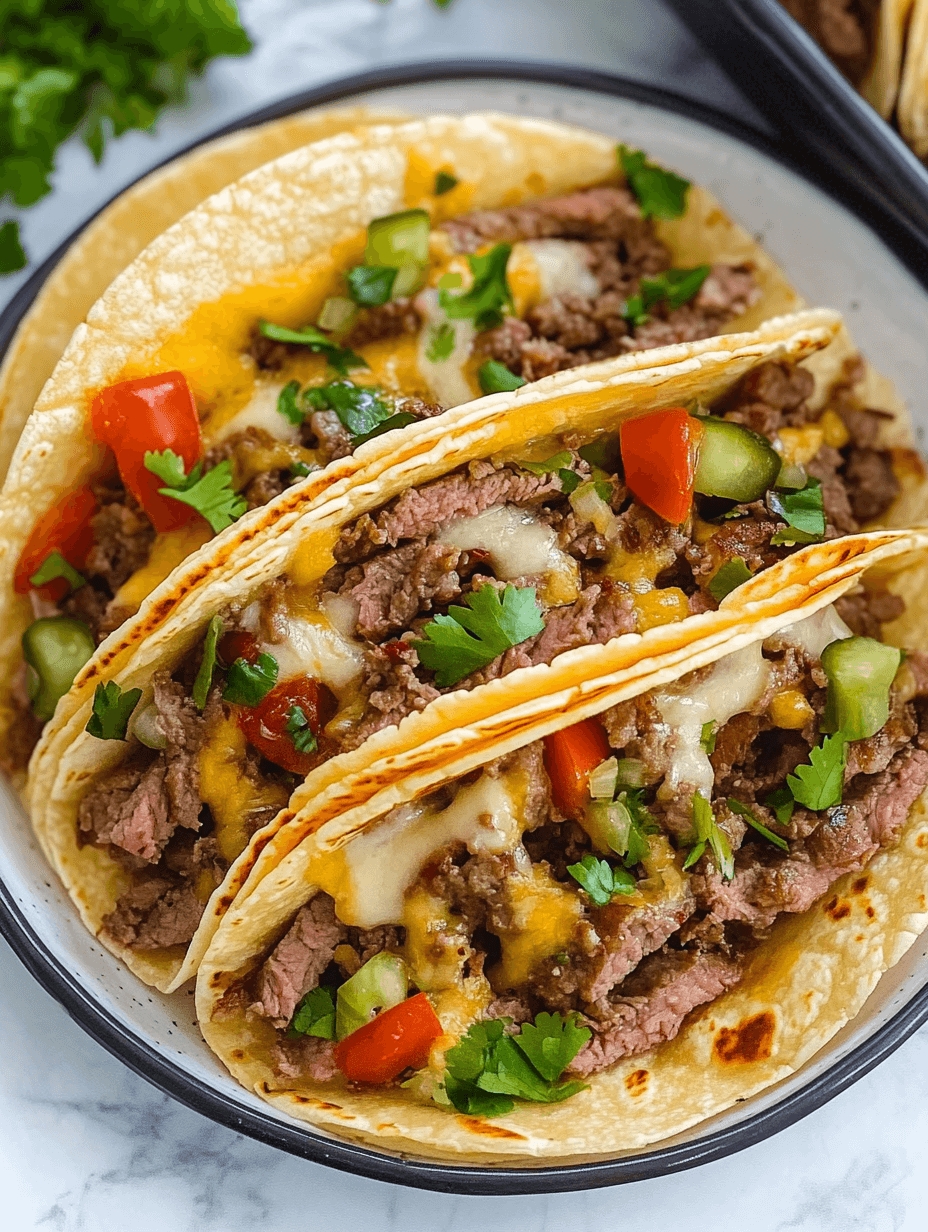 Cheese Steak Tacos with Buffalo Fries 9 Cheese Steak Tacos with Buffalo Fries