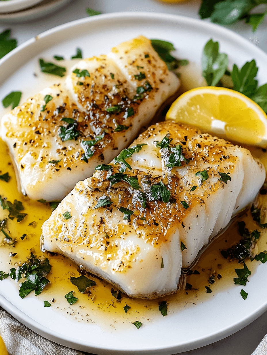 Golden Seared Cod with Herb Butter Sauce 6 Golden Seared Cod with Herb Butter Sauce