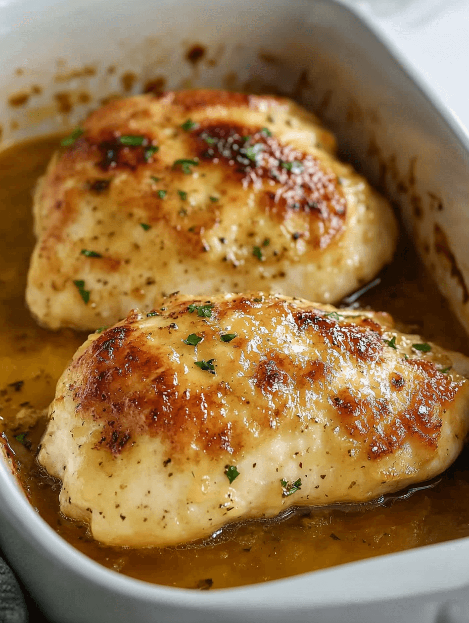 Melt-in-Your-Mouth Chicken Breasts in a baking dish