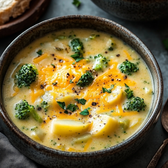 Crockpot Potato Broccoli Cheddar Soup