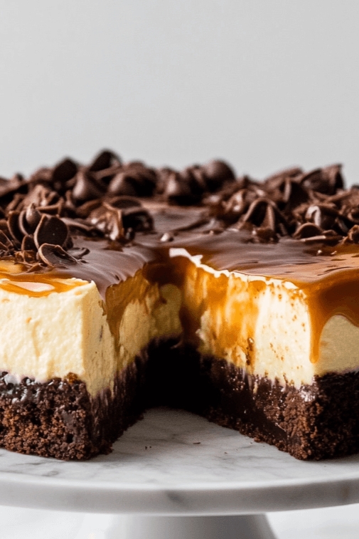 Caramel Brownie Cheesecake 8 Caramel Brownie Cheesecake