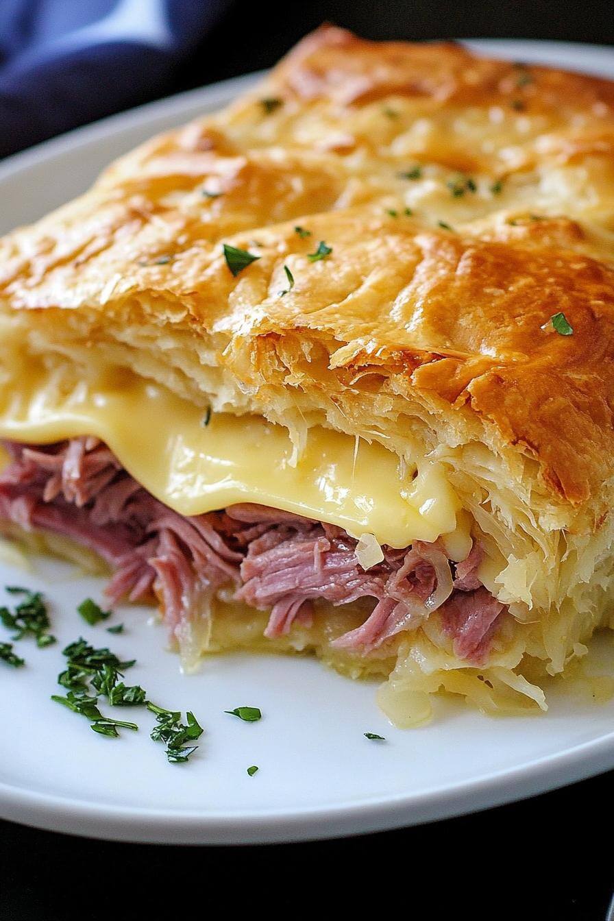 Reuben Crescent Bake on plate