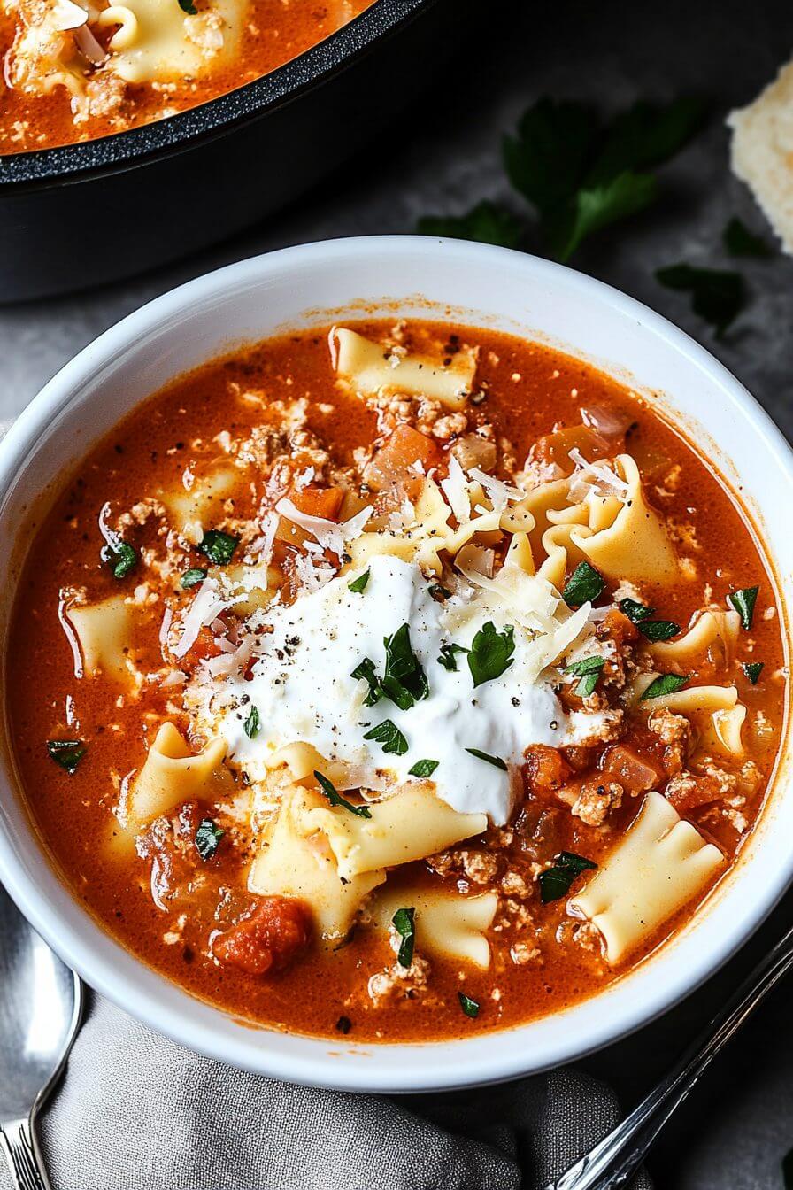 Slow Cooker Lasagna Soup