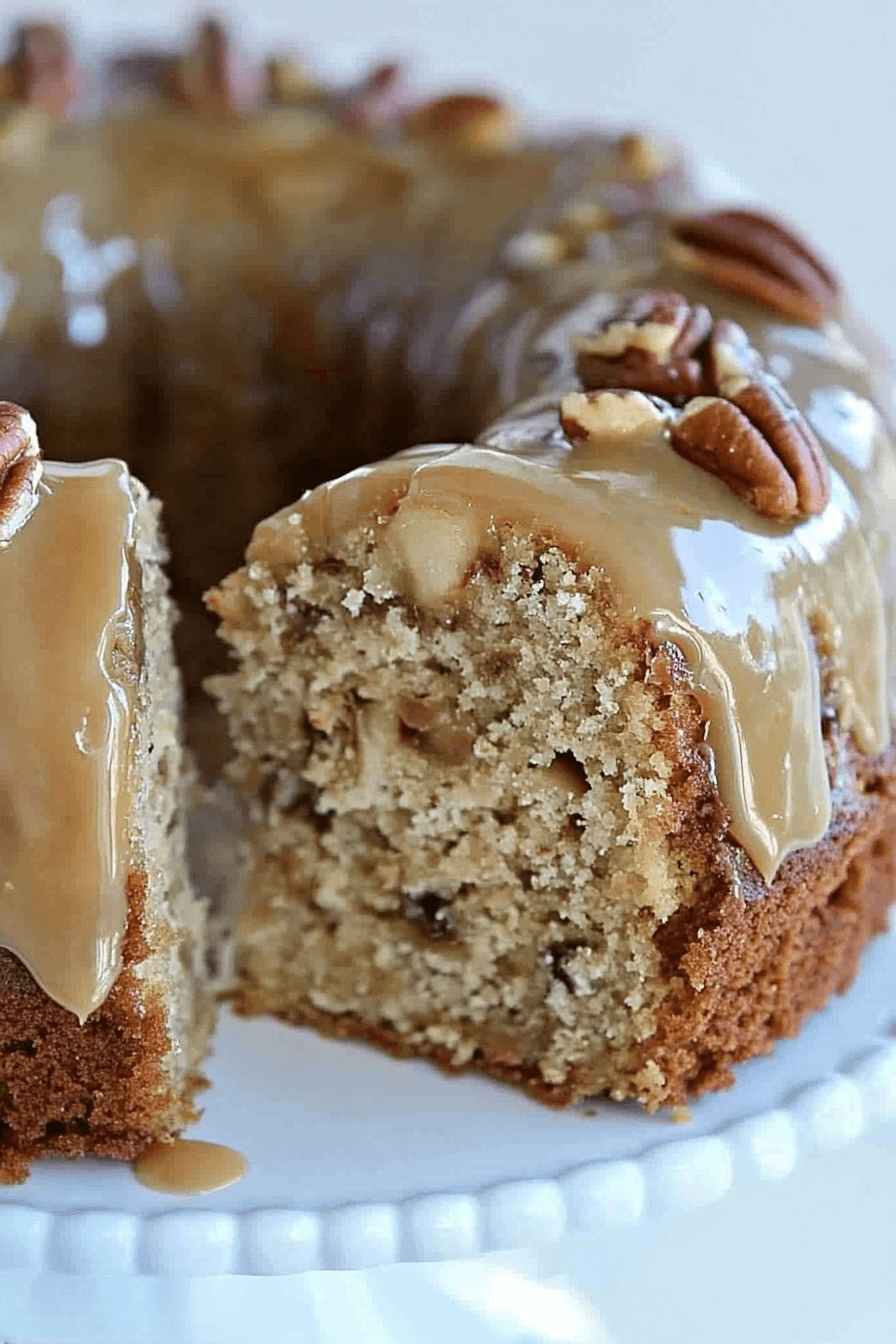 APPLE PECAN CAKE WITH CARAMEL GLAZE Taste Of Recipe