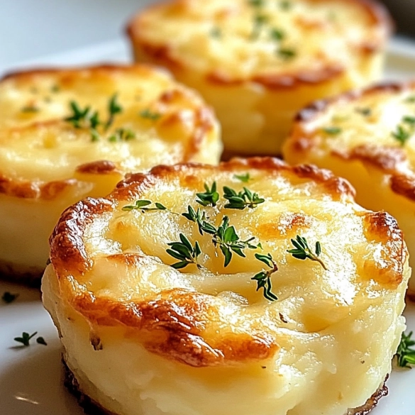 Cheesy mashed potato puffs on a plate