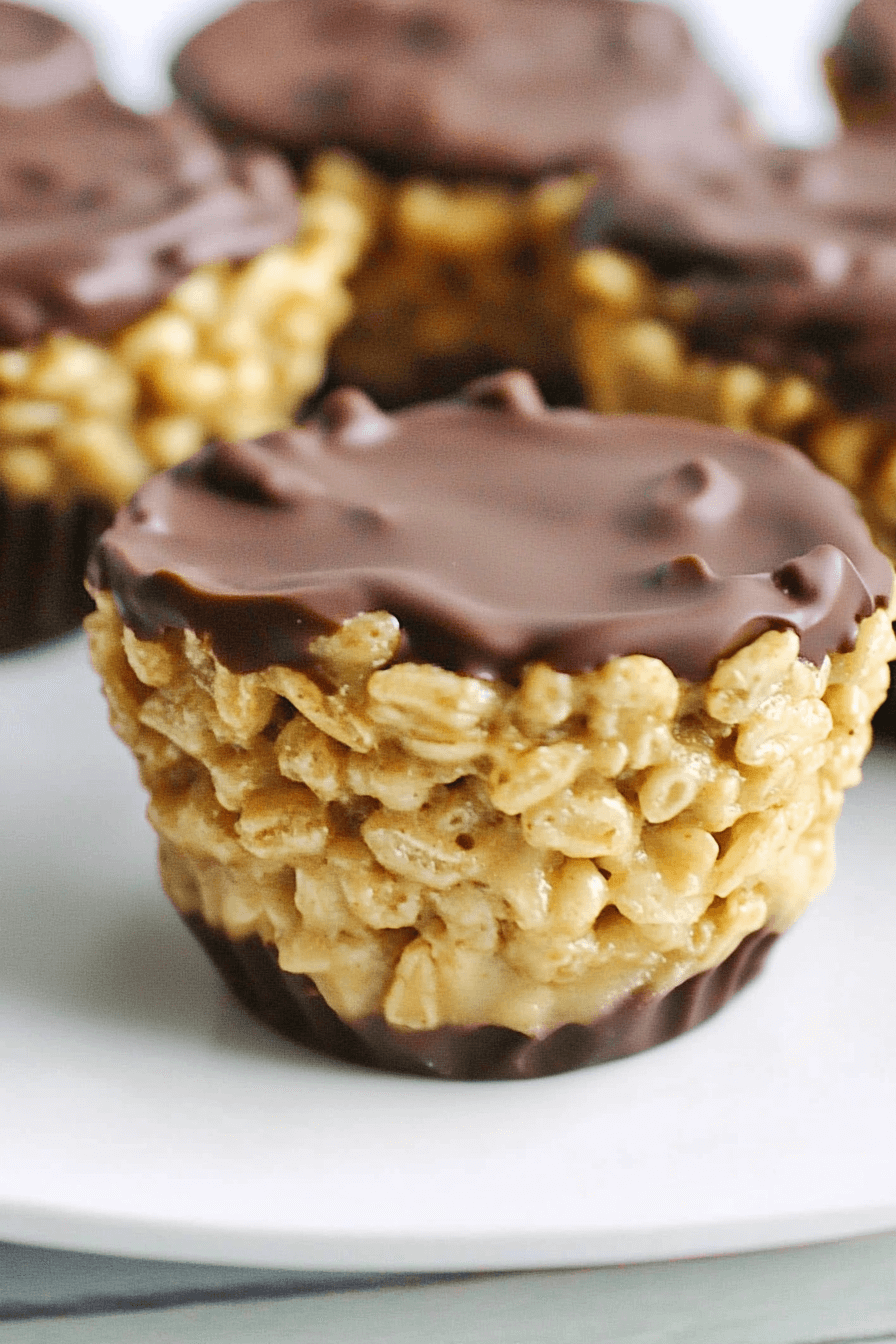 Chocolate Peanut Butter Rice Krispie Cups