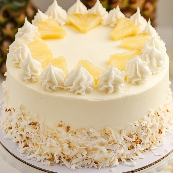 Pineapple Coconut Surprise Cake