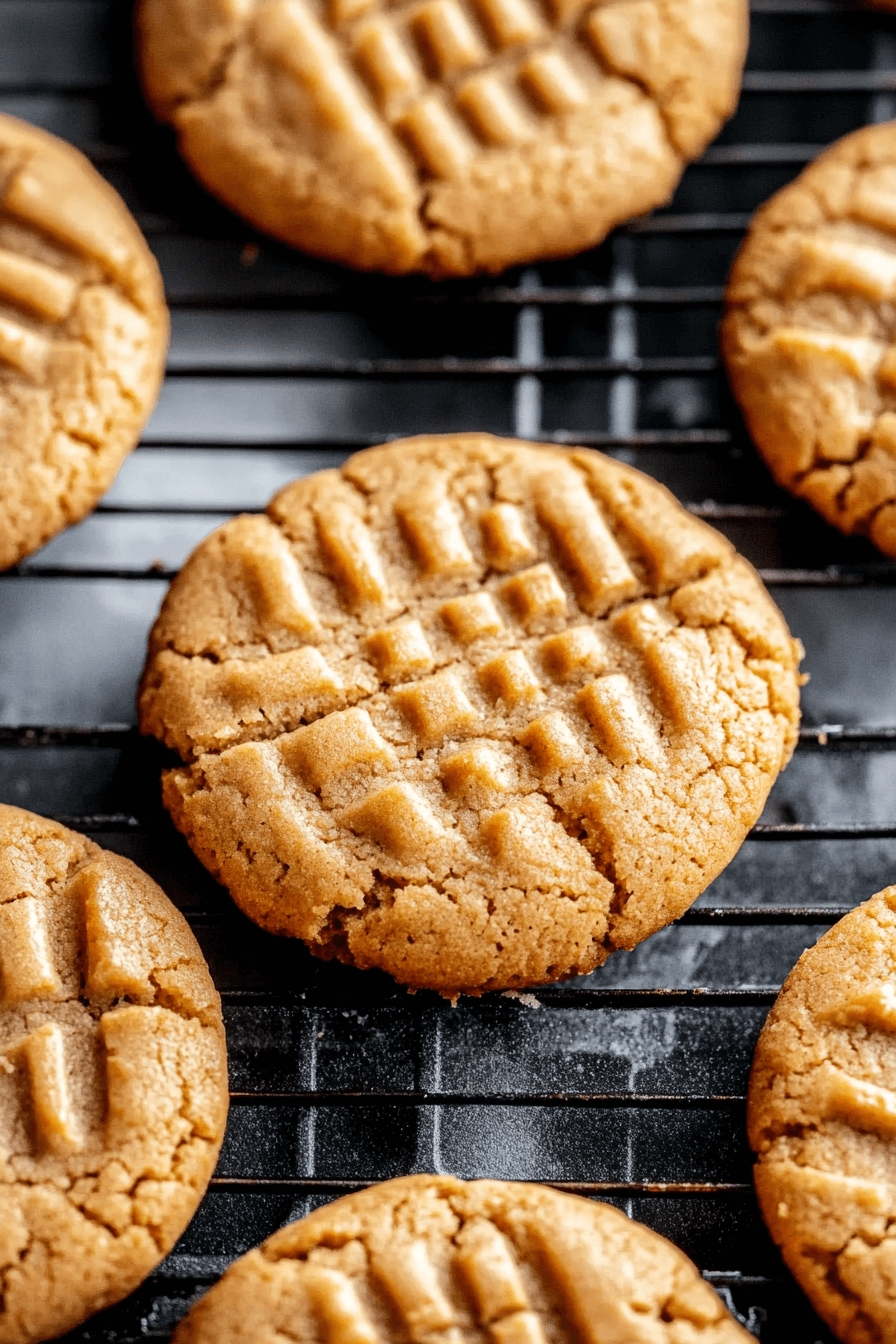Air Fryer Peanut Butter Cookies 5 Side view of Air Fryer Peanut Butter Cookies