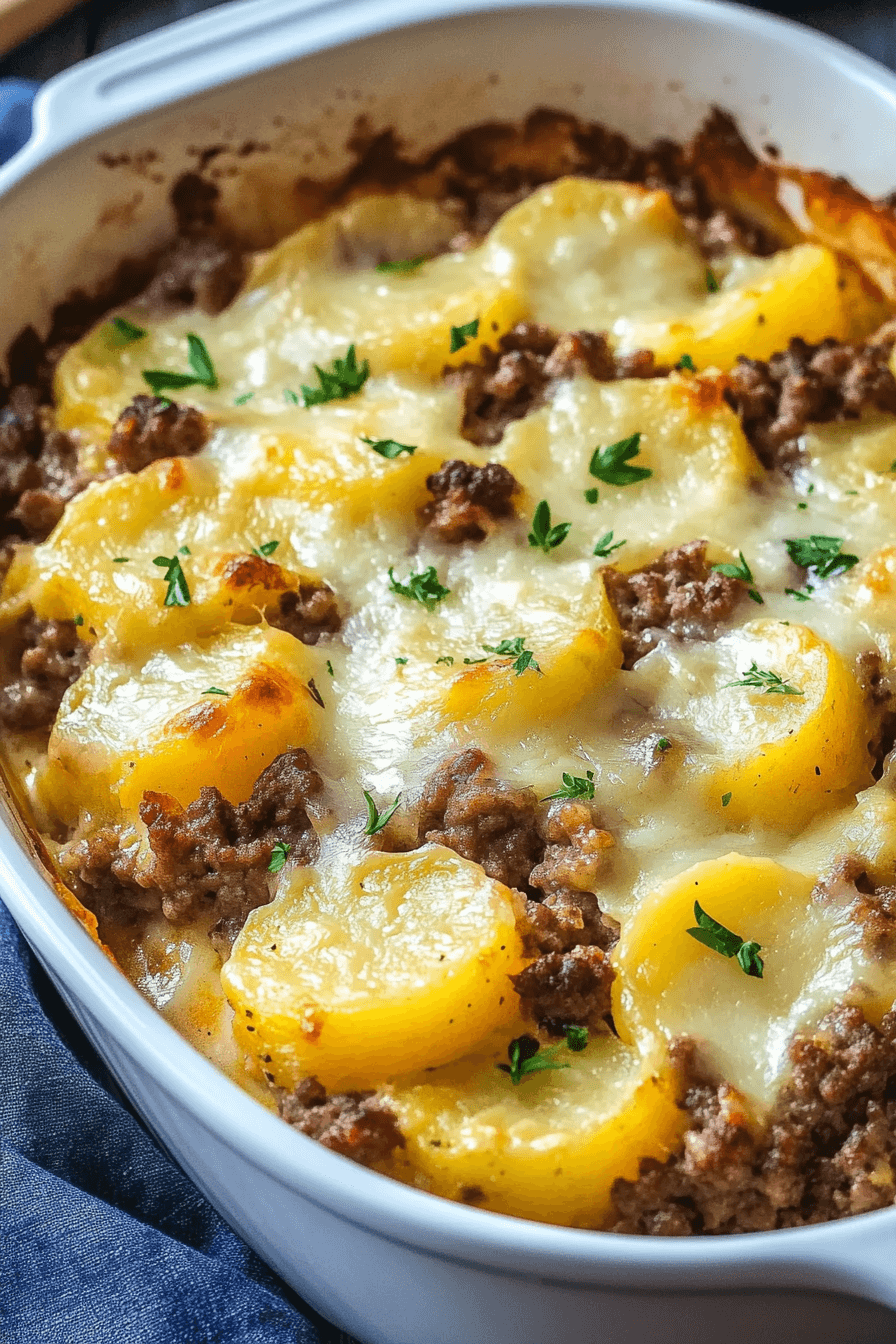 Easy 5Ingredient Hamburger & Potato Casserole Taste Of Recipe