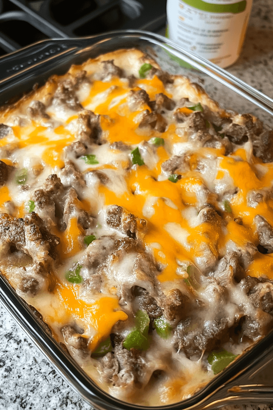 PHILLY CHEESE STEAK CASSEROLE