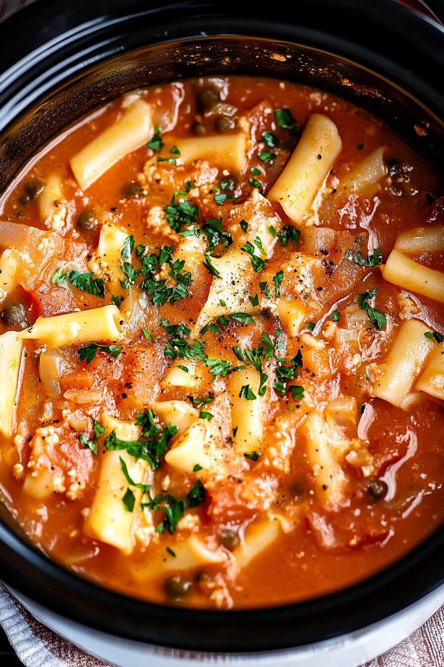 Slow Cooker Lasagna Soup