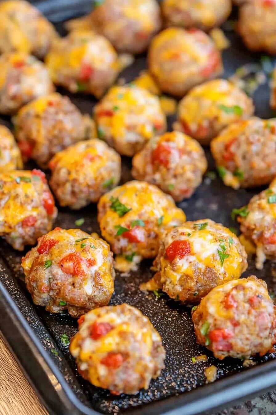 Rotel Cream Cheese Sausage Balls