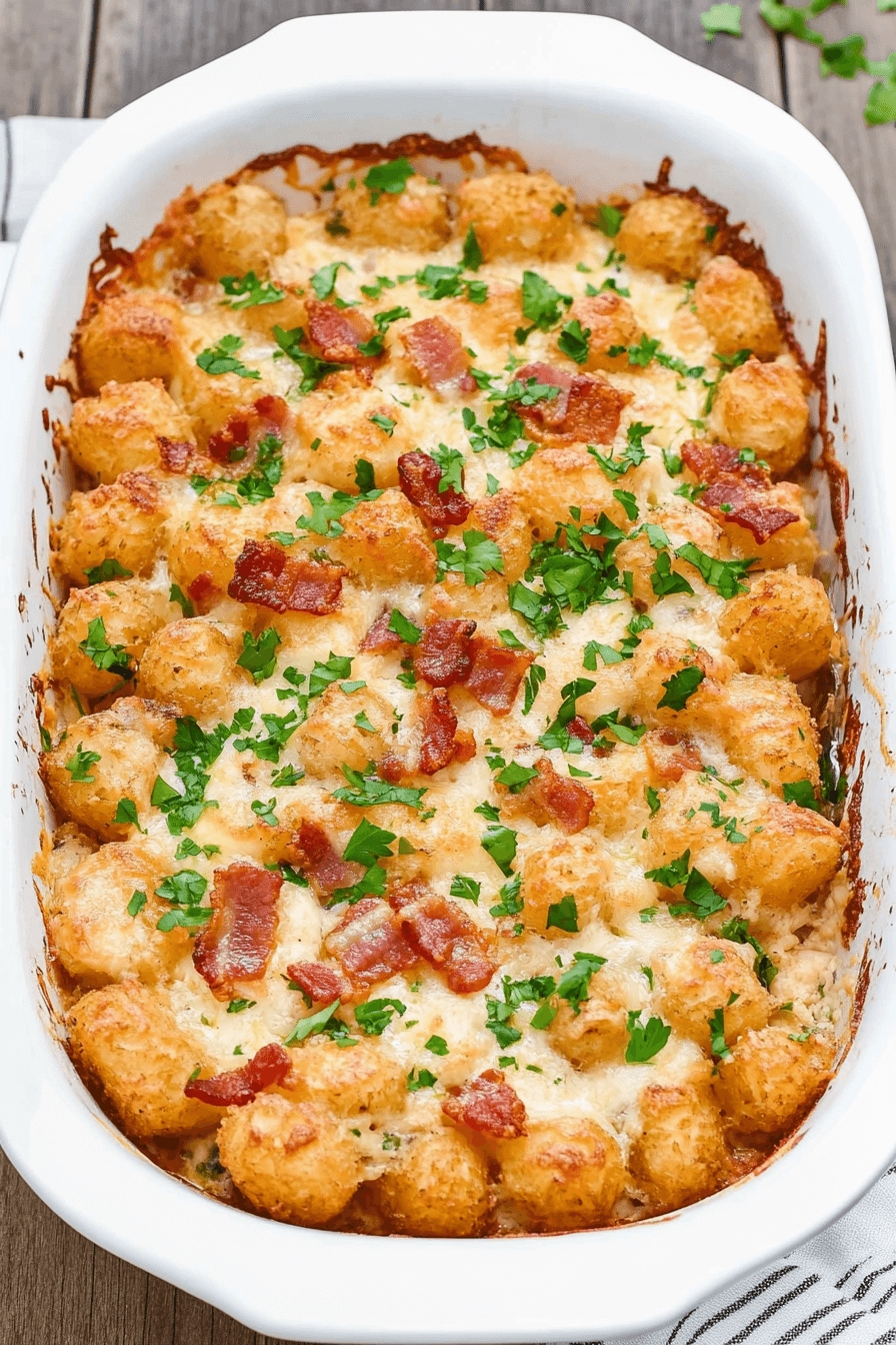 Chicken Bacon Ranch Tater Tot Casserole 5 Chicken Bacon Ranch Tater Tot Casserole