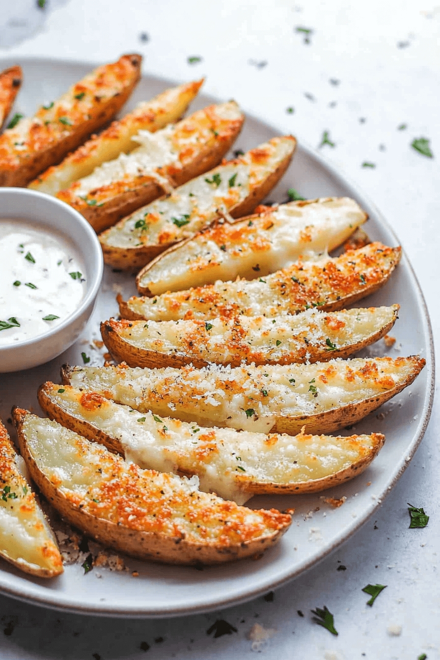 Baked Garlic Parmesan Potato Wedges 5 Baked Garlic Parmesan Potato Wedges