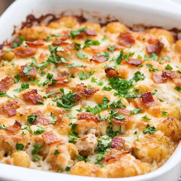 Chicken Bacon Ranch Tater Tot Casserole