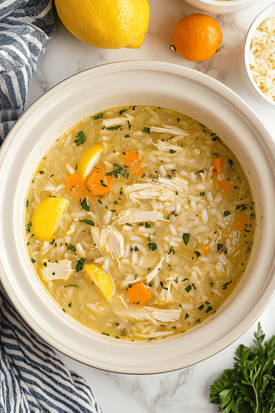 Slow Cooker Lemon Chicken & Rice Soup 8 Slow Cooker Lemon Chicken & Rice Soup