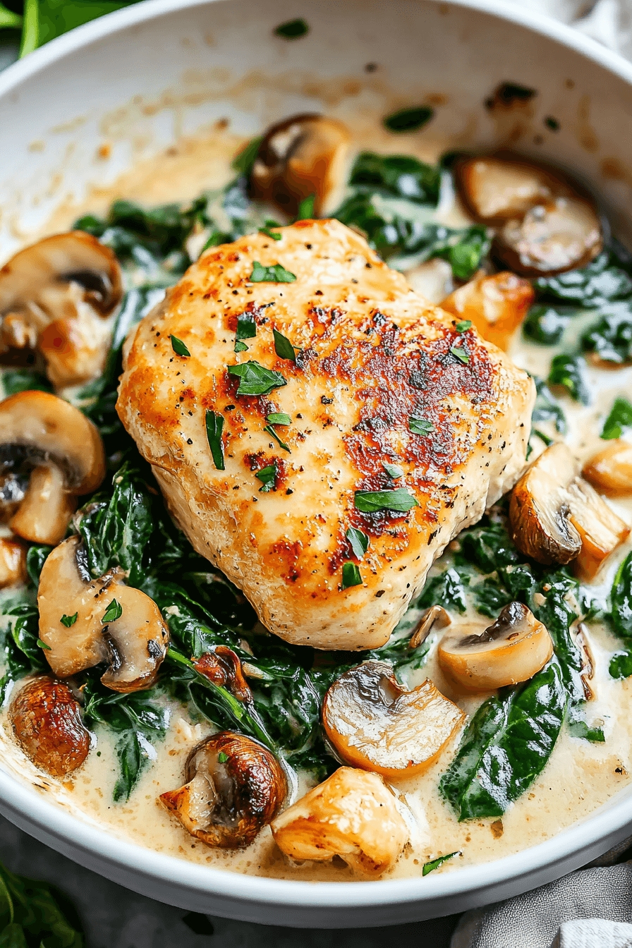 Chicken, Spinach, and Mushroom Skillet 7 Chicken, Spinach and Mushroom Skillet