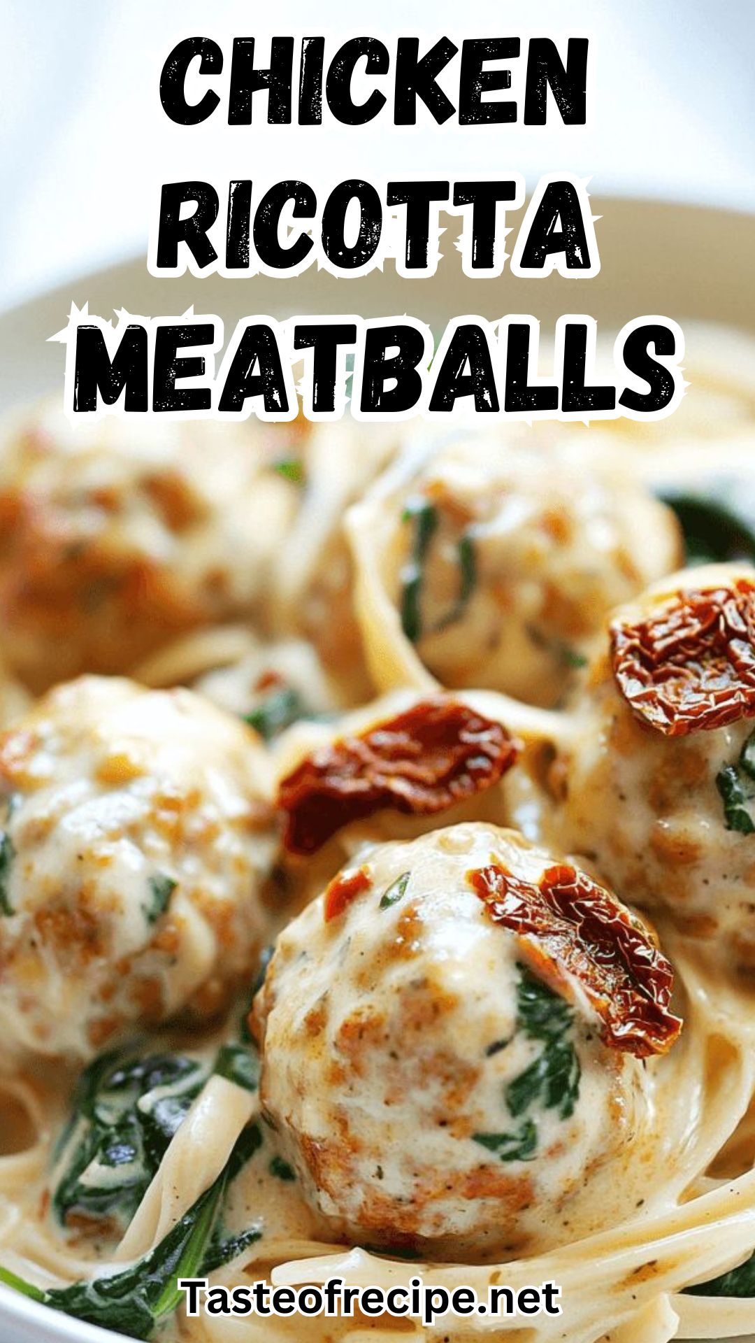 Baked Chicken Ricotta Meatballs with Spinach Alfredo Sauce Baked Chicken Ricotta Meatballs with Spinach Alfredo Sauce