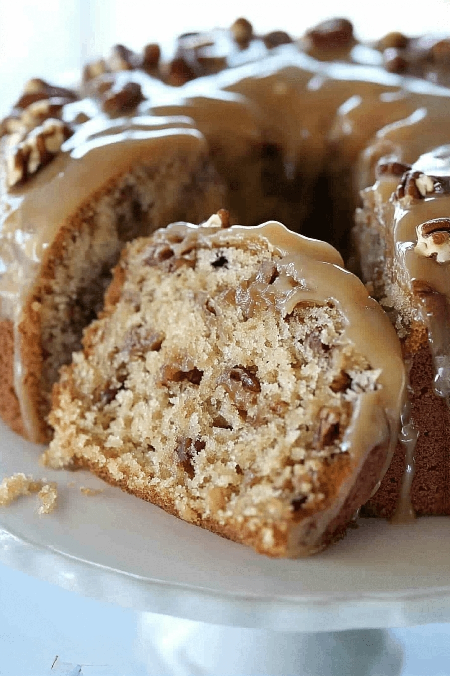 APPLE PECAN CAKE WITH CARAMEL GLAZE 5 Apple Pecan Cake with Caramel Glaze