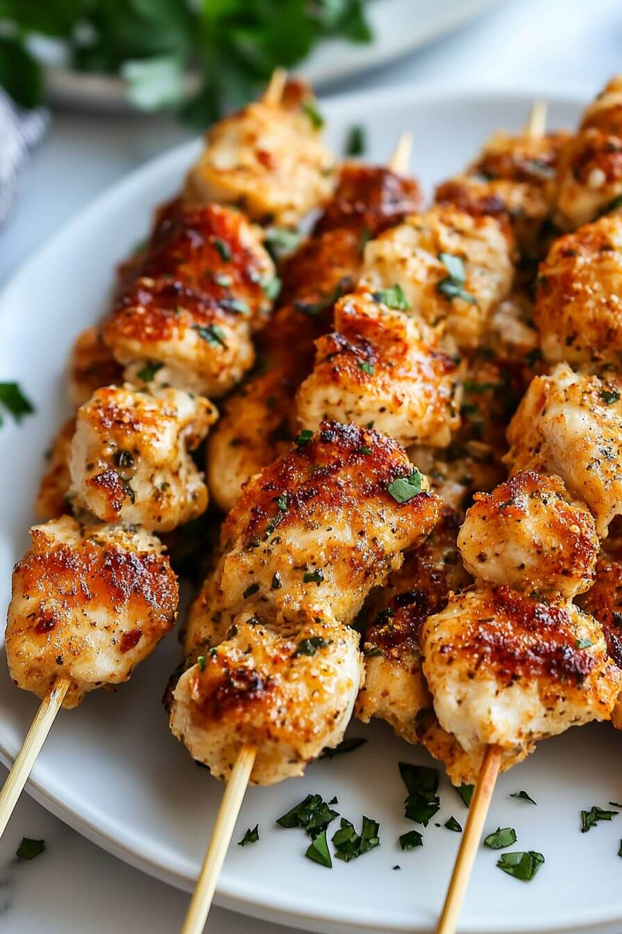 Italian Parmesan Chicken Skewers