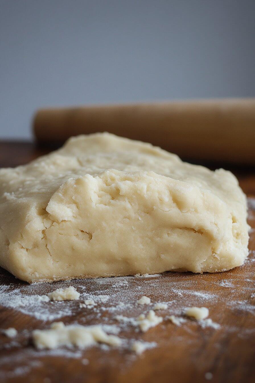 Pressing dough into pie dish