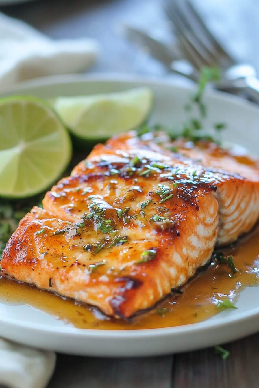 Baked Honey Lime Garlic Butter Salmon