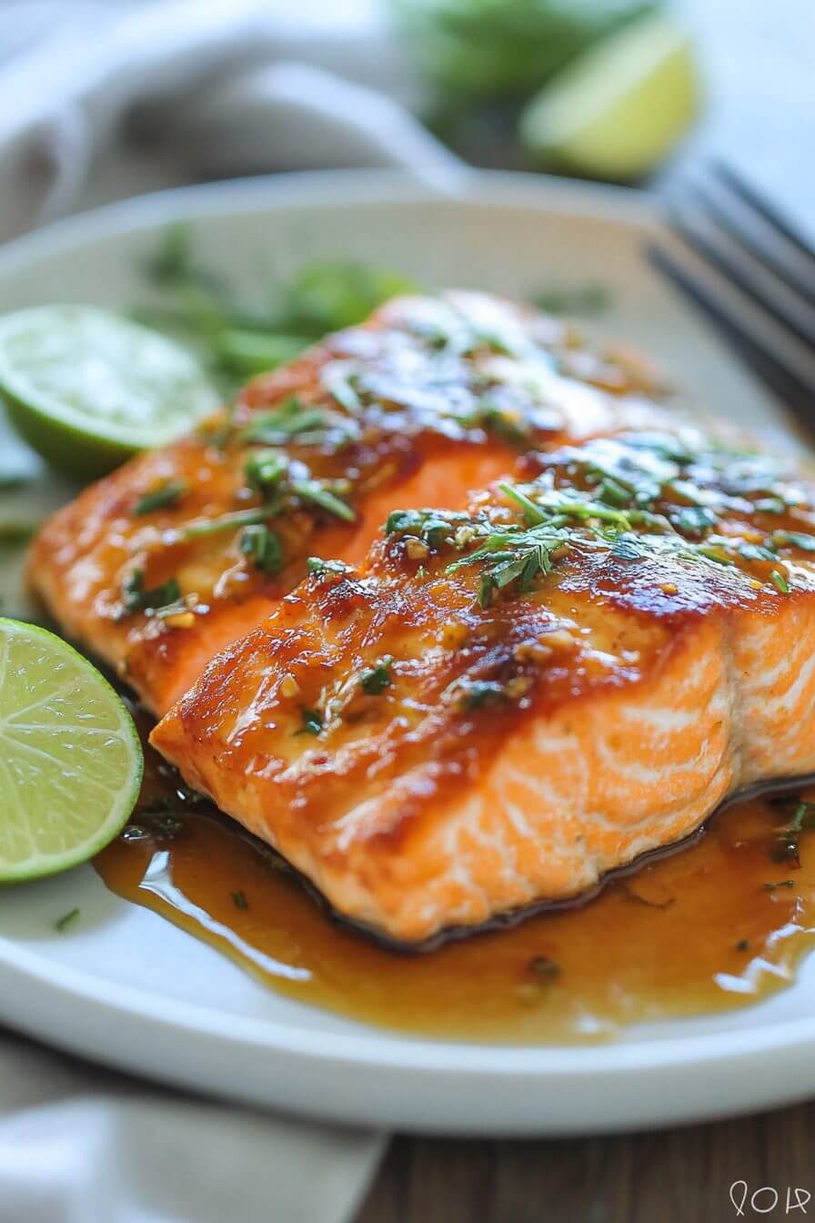 Baked Honey Lime Garlic Butter Salmon