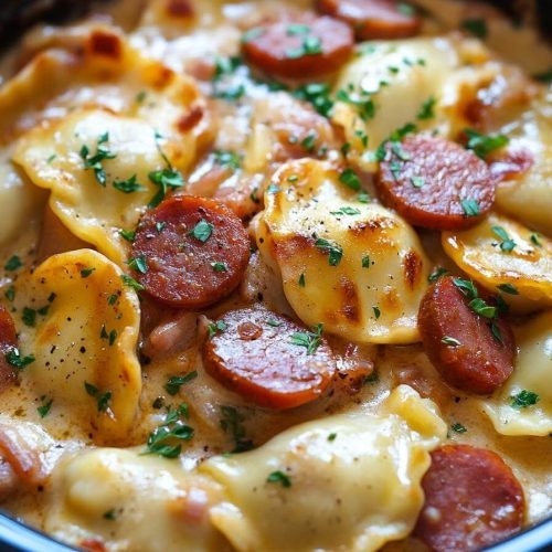 Crock pot Pierogi Casserole with Kielbasa Recipe