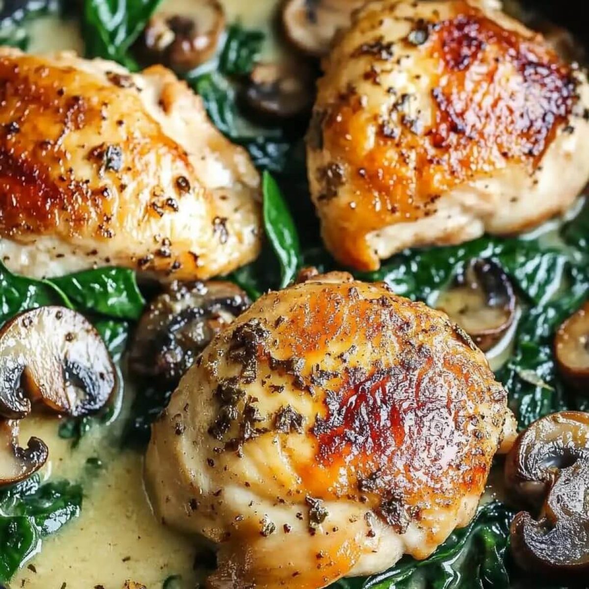 Chicken, Spinach and Mushroom Low-Carb Oven Dish