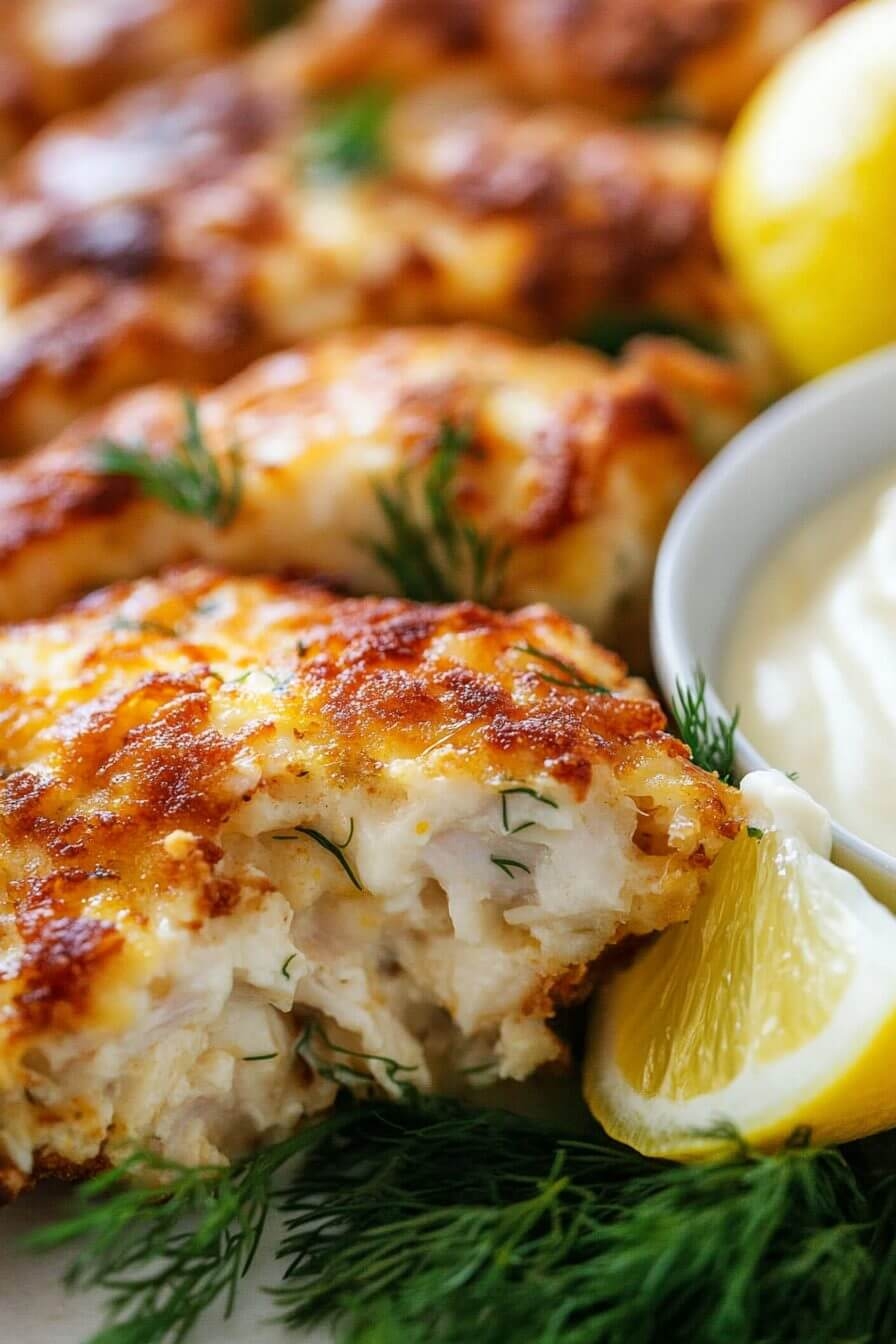 Cheesy Chicken Fritters on a plate