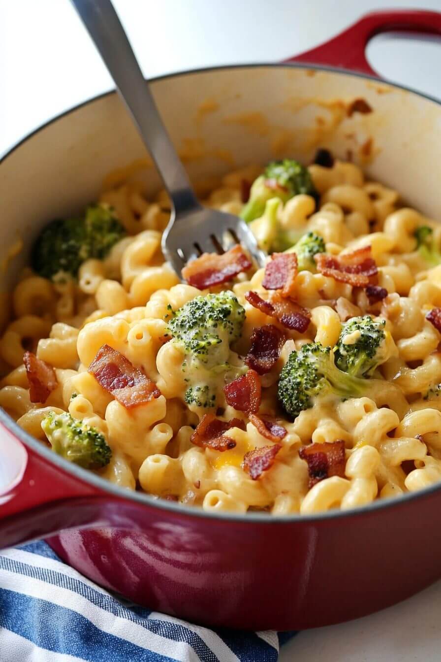 Chicken Broccoli Macaroni and Cheese with Bacon Recipe