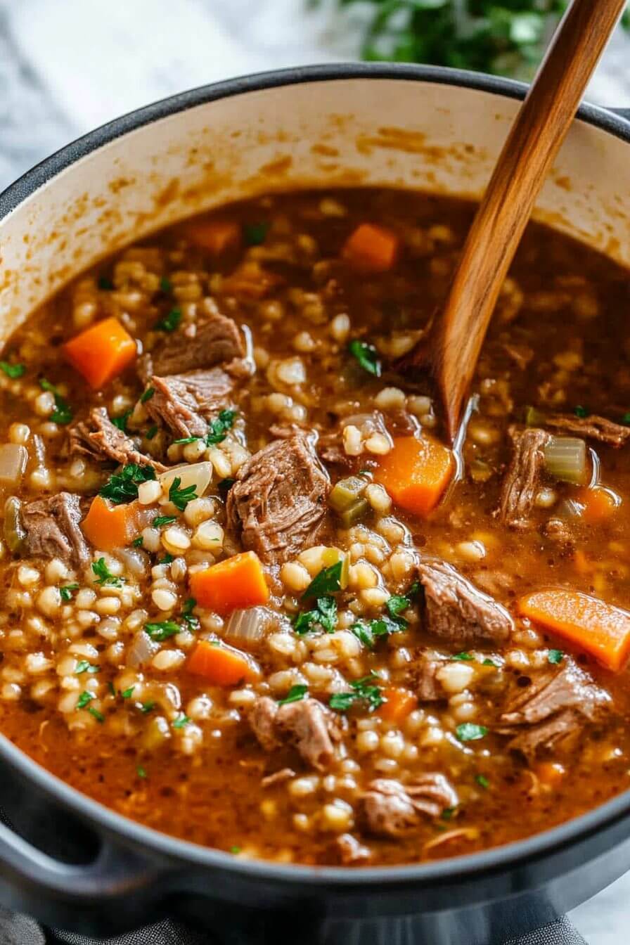 Hearty Bowl of Beef and Barley Soup