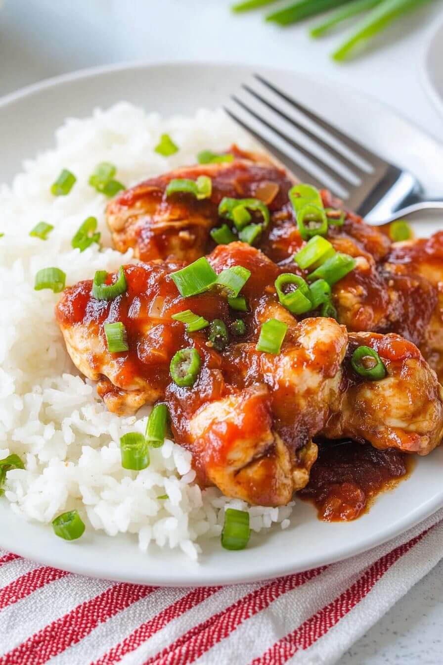Hawaiian Teriyaki Chicken on a plate
