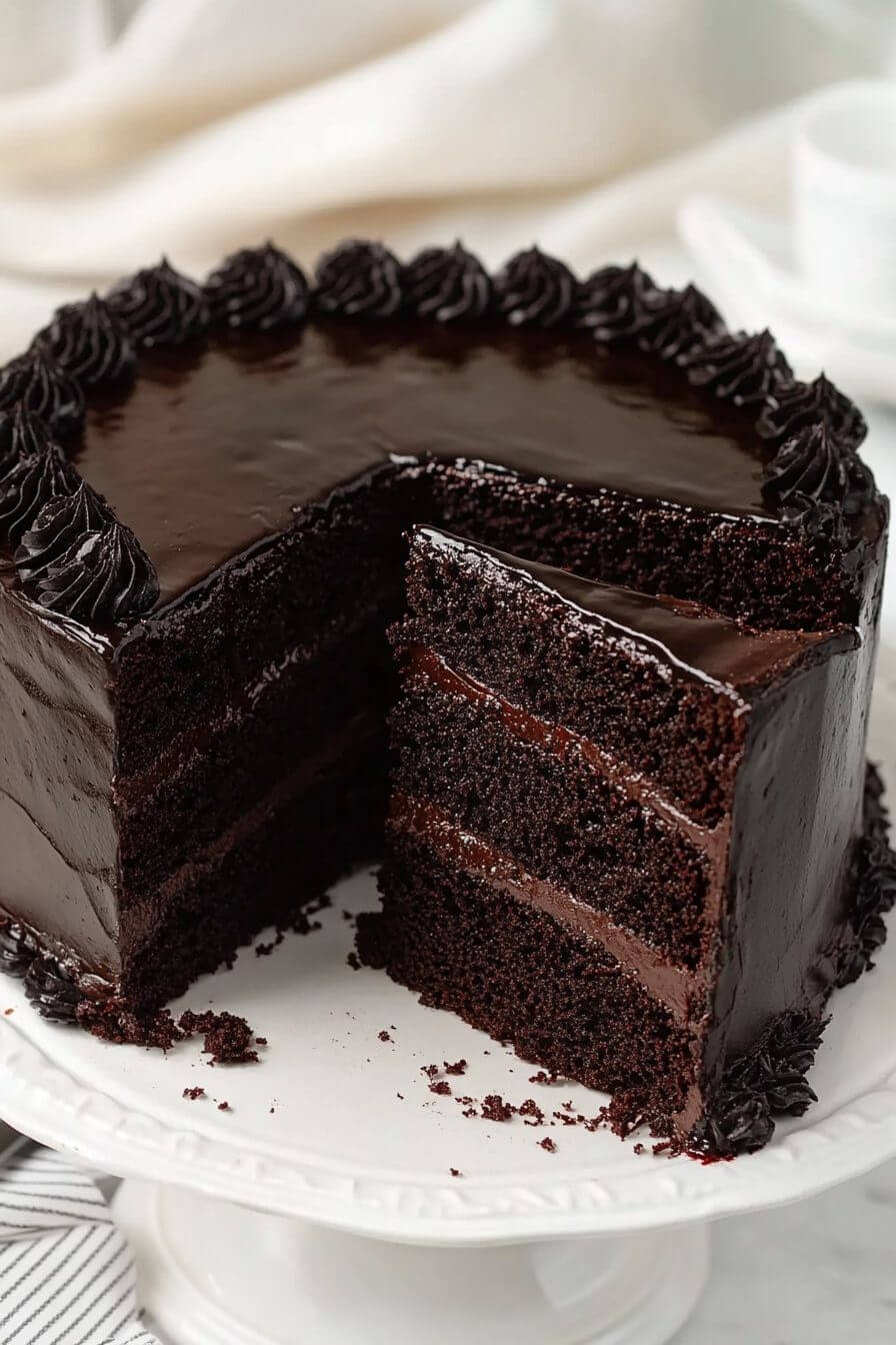 Slices of Black Velvet Cake