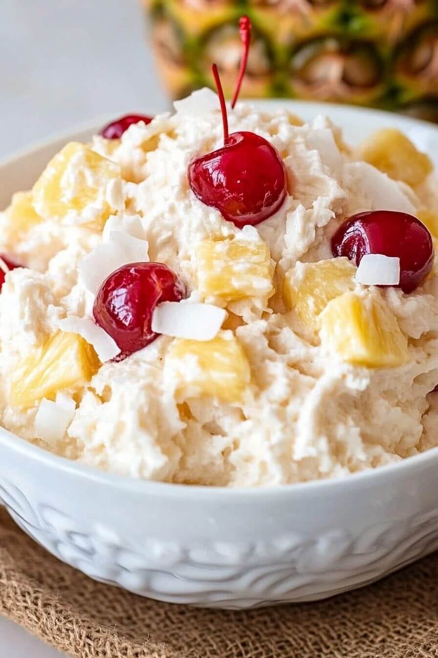 Close-up of Hawaiian Pineapple Coconut Fluff