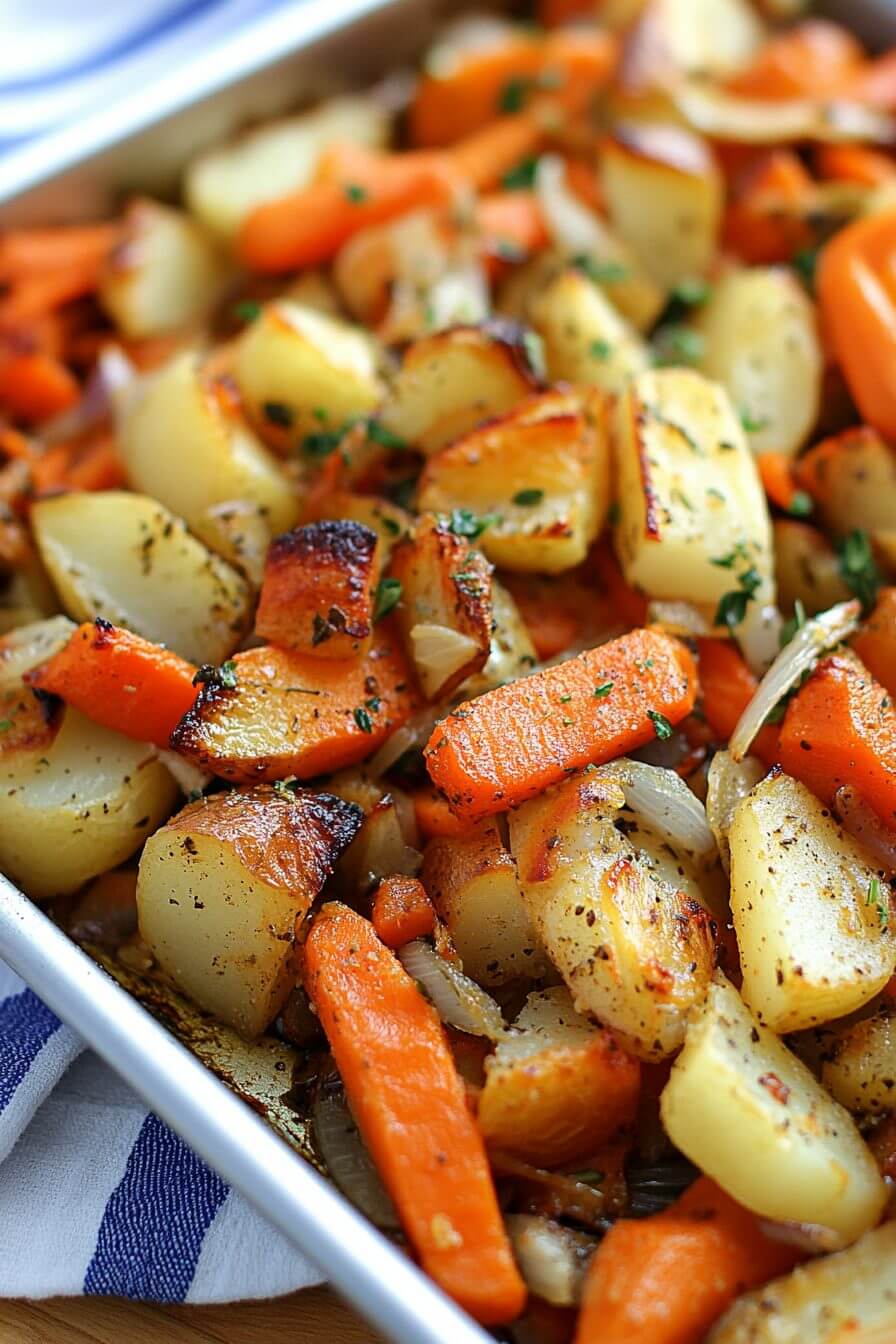 Roast Carrots, Potatoes & Onions