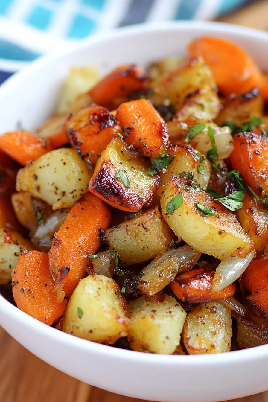 Roast Carrots, Potatoes & Onions